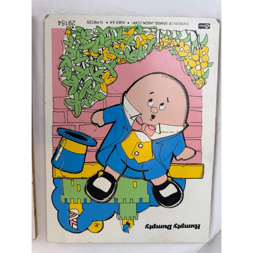 Vintage Wood Tray Puzzle Lot of 5 Playskool Disney‎ Mickey Minnie Humpty Dumpty